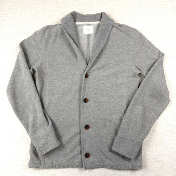 Billy Reid Other - Billy Reid Mens Shawl Collar Cardigan Sweater Gray Cotton Blend Size Small